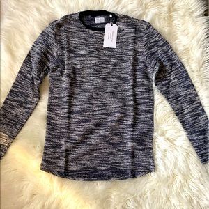 Navy and white sweater